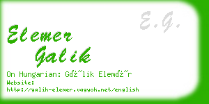 elemer galik business card